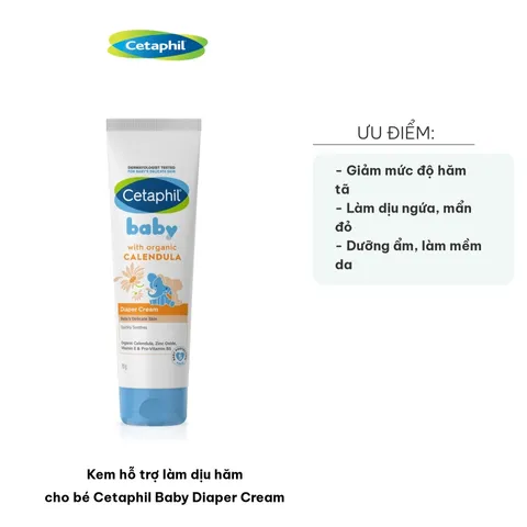 Kem Trị Hăm Cetaphil Baby Diaper Cream 70g - Cấp Ẩm, Làm Dịu Da Nhạy Cảm Cho Bé, Không Nhờn, Không Kích Ứng