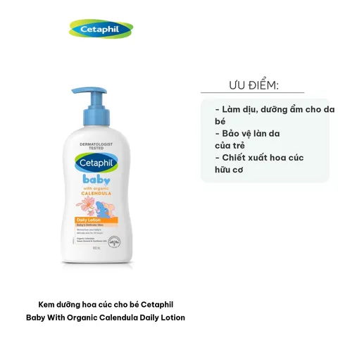 Kem Dưỡng Da Cho Bé Cetaphil Baby 400ml Với Hoa Cúc Hữu Cơ Giúp Dưỡng Ẩm & Bảo Vệ Da Nhạy Cảm, An Toàn & Dịu Nhẹ