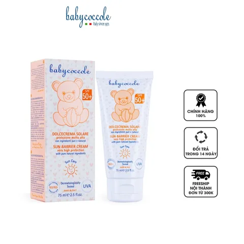 Kem Chống Nắng Dành Cho Bé Babycoccole SPF50+ - An Toàn Từ Thiên Nhiên, Không Paraben, Dưỡng Ẩm, Chống Nước - 75ml