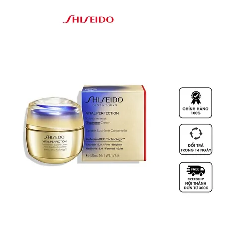 Kem Dưỡng Da Shiseido Vital Perfection 50ml - Kem Căng Da, Tăng Độ Đàn Hồi và Sáng Mịn, Dưỡng Ẩm Hiệu Quả, Sản Phẩm Chính Hãng