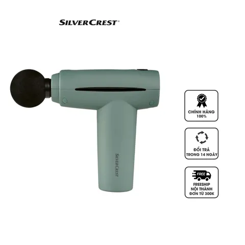 Máy Massage Thư Giãn Cơ Bắp Cầm Tay Silvercrest - 4 Đầu Massage, 5 Mức Tốc Độ, Pin 1800mAh Dùng 8 Giờ, Thiết Kế Gọn Nhẹ
