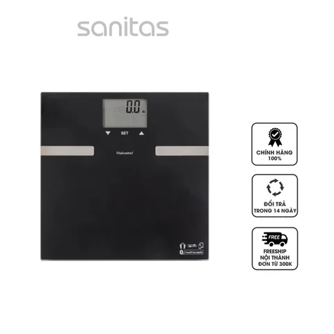 Cân Sức Khỏe Sanitas SBF73 Kết Nối Ứng Dụng Thông Minh - Theo Dõi Trọng Lượng, Chỉ Số Sức Khỏe, Phân Tích BMI, Hỗ Trợ Đến 8 Người Dùng