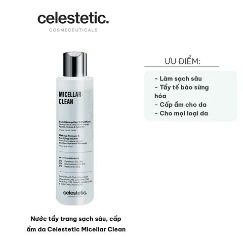Nước Tẩy Trang Sạch Sâu Celestetic Micellar Clean 200ml - Cấp Ẩm, Loại Bỏ Bụi Bẩn, Tạp Chất Cho Mọi Loại Da