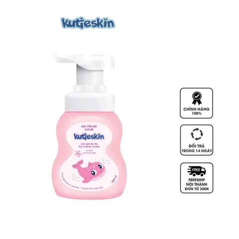 Sữa Tắm Gội Cho Bé Kutieskin 200ml - Hương Thơm Ngọt Ngào, Làm Sạch Dịu Nhẹ & Ngăn Ngừa Hăm, Rôm, Mẩn Ngứa