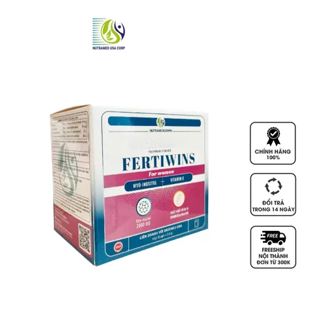 Gói Uống Fertiwins For Women - Hỗ Trợ Tăng Khả Năng Thụ Thai và Cải Thiện Chất Lượng Trứng - Hộp 30 Gói Dinh Dưỡng cho Phụ Nữ