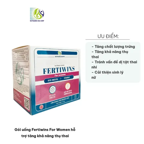 Gói Uống Fertiwins For Women - Hỗ Trợ Tăng Khả Năng Thụ Thai và Cải Thiện Chất Lượng Trứng - Hộp 30 Gói Dinh Dưỡng cho Phụ Nữ