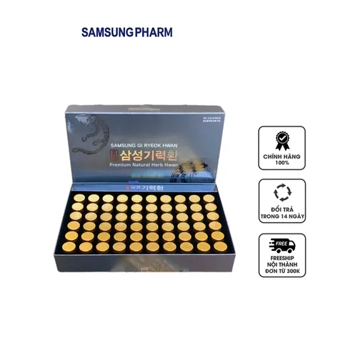 An cung ngưu hoàng hoàn Samsung Gi Ryeok Hwan - Hỗ trợ sức khỏe, phục hồi tai biến, bồi bổ cơ thể, hộp 60 viên.