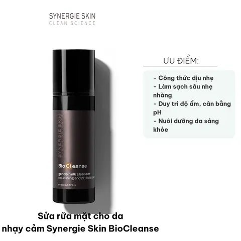 Sữa Rửa Mặt Cho Da Nhạy Cảm Synergie Skin BioCleanse 150ml - Làm Sạch Dịu Nhẹ, Duy Trì Độ Ẩm Tự Nhiên, Chăm Sóc Làn Da Sáng Khỏe