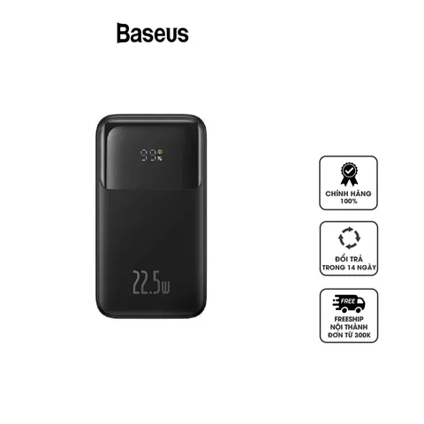 Sạc Dự Phòng Baseus Comet Series 22.5W - Dual Cable Type C & Lightning, Màn Hình LED, Sạc Nhanh QC 3.0, Kẹp Tiện Dụng