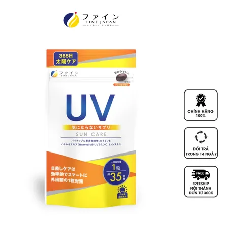 Viên Uống Chống Nắng UV Fine Sun Care - Chiết Xuất Quả Dứa, Vitamin C, E, Bảo Vệ Da Khỏi Tia UV, Dạng Viên Tiện Lợi, 35 Viên