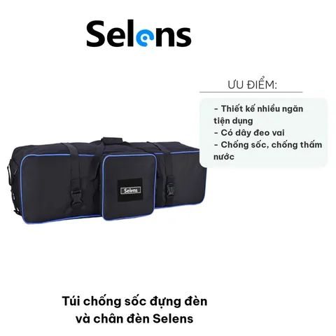 Túi Chống Sốc Đựng Đèn và Chân Đèn Selens - Chất Liệu Chống Nước, Thiết Kế Tiện Dụng với Nhiều Ngăn Bảo Vệ Thiết Bị