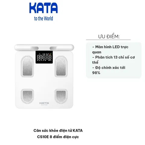 Cân Sức Khỏe Điện Tử KATA CS10E - Cân Thông Minh 8 Điểm Điện Cực, Kết Nối App Feelfit, Mặt Kính Cường Lực Chịu Lực Tốt