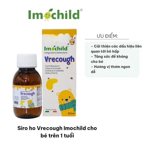Siro Ho Vrecough Imochild 100ml cho Bé Trên 1 Tuổi - Hỗ Trợ Sức Khỏe và Tăng Cường Đề Kháng, Hương Vị Thơm Ngon Dễ Uống