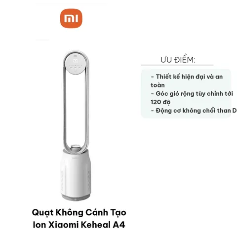 Quạt Không Cánh Tạo Ion Xiaomi Keheal A4 - Quạt Đứng Tiết Kiệm Năng Lượng, Lọc Không Khí, Thiết Kế Sang Trọng cho Gia Đình