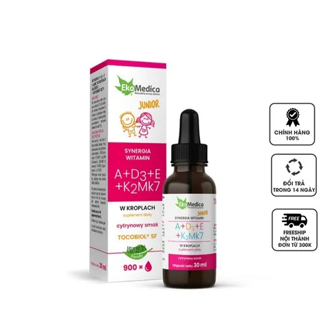 Vitamin Tổng Hợp EkaMedica Junior ADEK cho Bé Từ 3 Tuổi - Bổ Sung Vitamin và Tăng Cường Đề Kháng - Hỗ Trợ Ăn Ngon Miệng 30ml