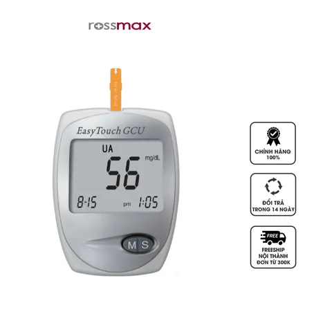 Máy Đo Đường Huyết 3in1 EasyTouch GCU - Kiểm Tra Đường Huyết, Mỡ Máu, và Axit Uric - Màn Hình Lớn, Chính Xác và Dễ Sử Dụng