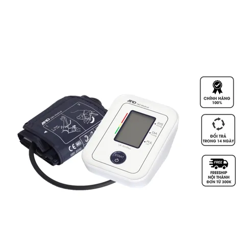 Máy Đo Huyết Áp Bắp Tay Tự Động AND UA-611 Plus - Màn Hình Lớn, Bộ Nhớ 60 Kết Quả, Cảnh Báo Rối Loạn Nhịp Tim, Độ Chính Xác Cao