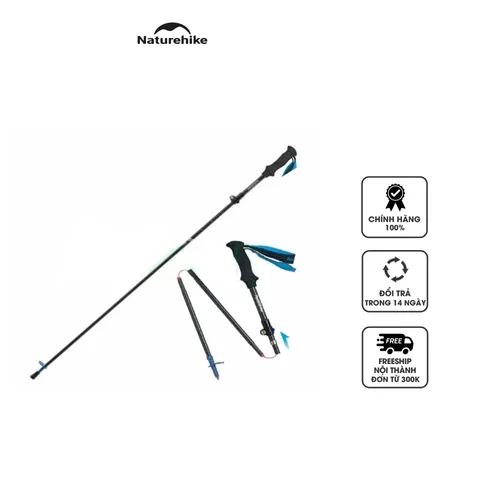 Gậy Leo Núi Chuyên Dụng Xếp Gọn ST07 Naturehike NH18D010-Z - Gậy Trekkings Chất Liệu Carbon Bền Bỉ, Kích Thước Gấp Gọn 37cm