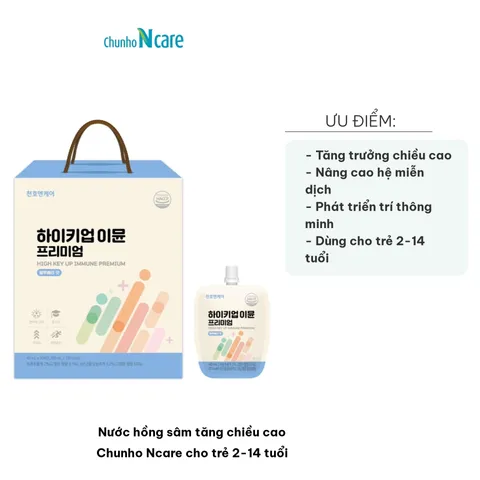 Nước Hồng Sâm Tăng Chiều Cao Chunho Ncare cho Trẻ 2-14 Tuổi - Bổ Sung Vitamin, Hỗ Trợ Khỏe Mạnh và Tăng Trưởng Chiều Cao
