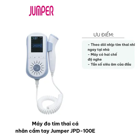 Máy Đo Tim Thai Cá Nhân Cầm Tay Jumper JPD-100E - Thiết Bị Y Tế Tiện Lợi Dành Cho Thai Phụ, Sử Dụng Công Nghệ Doppler Siêu Âm.