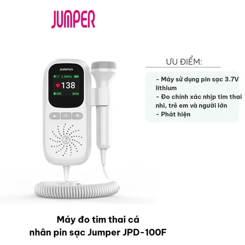 Máy Đo Tim Thai Cá Nhân Pin Sạc Jumper JPD-100F - Thiết Bị Theo Dõi Nhịp Tim Thai Nhi Tại Nhà, Dễ Dàng Sử Dụng