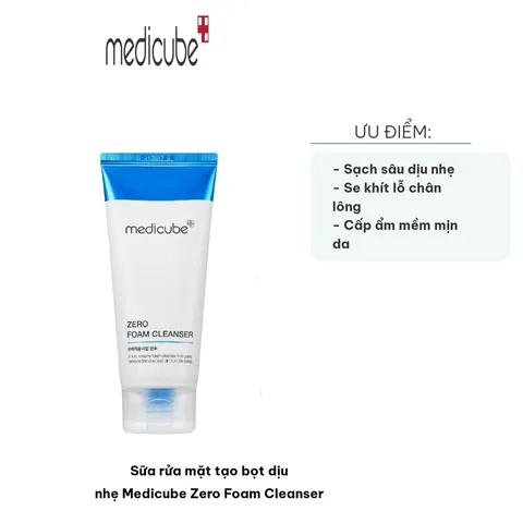 Sữa Rửa Mặt Tạo Bọt Dịu Nhẹ Medicube Zero Foam Cleanser - Kem Bọt Dành Cho Mọi Loại Da, Làm Sạch Sâu Và Cấp Ẩm Tối Ưu