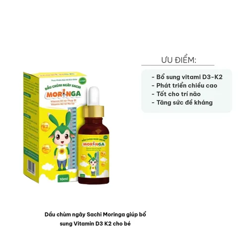 Dầu chùm ngây Sachi Moringa bổ sung Vitamin D3 K2 cho bé - Hỗ trợ phát triển xương và chiều cao, dinh dưỡng tối ưu cho trẻ nhỏ