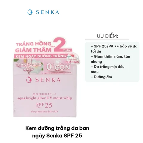 Kem Dưỡng Trắng Da Ban Ngày Senka SPF 25 - Dưỡng Sáng, Chống Nắng Hiệu Quả, Hỗ Trợ Giảm Thâm Nám, Cho Làn Da Khỏe Mịn Màng