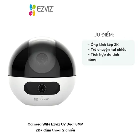 Camera WiFi Ezviz C7 Dual 8MP 2K+ Đàm Thoại 2 Chiều - Giải Pháp An Ninh Thông Minh, Quan Sát Từ Xa 10m