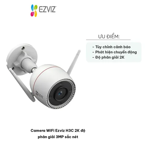 Camera WiFi Ezviz H3C 2K 3MP - Giám sát an ninh 24/7, Tầm nhìn ban đêm rõ nét, Phát hiện chuyển động AI, Đàm thoại hai chiều