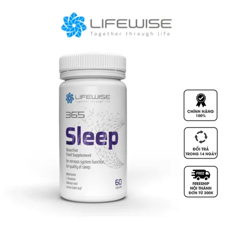 Viên uống LifeWise 365 Sleep - Hỗ trợ cải thiện giấc ngủ sâu và thư giãn, giảm căng thẳng, 60 viên cho giấc ngủ khỏe mạnh