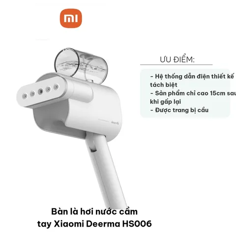 Bàn là hơi nước cầm tay Xiaomi Deerma HS006 - Thiết kế gọn nhẹ, công suất 800W, dễ sử dụng và di chuyển, phù hợp cho mọi loại vải