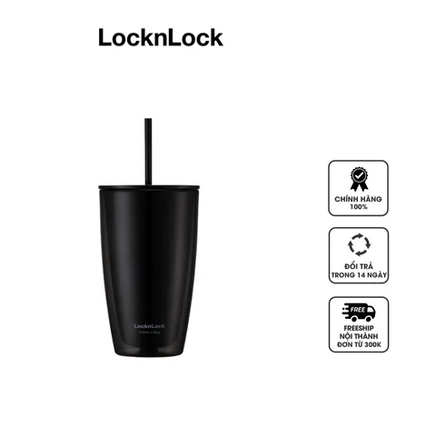 Ly nhựa 2 lớp Lock&Lock kèm ống hút HAP507 750ml - Chống nhiệt, thiết kế tiện dụng, lý tưởng cho nước lạnh và nước đá