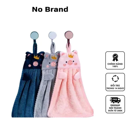 Combo 3 Khăn Lau Tay Nhà Bếp Treo Tường Hình Thú Cotton Mềm Mại - Lưu Giữ Vệ Sinh Gọn Gàng Cho Không Gian Bếp