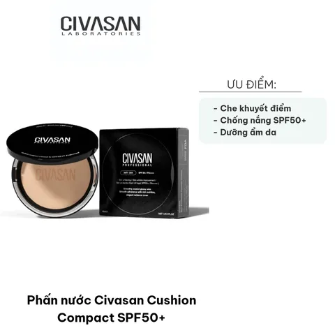 Phấn Nước Civasan Cushion Compact SPF50+ - Che Khuyết Điểm Hoàn Hảo, Dưỡng Ẩm Tự Nhiên, Phù Hợp Với Mọi Loại Da