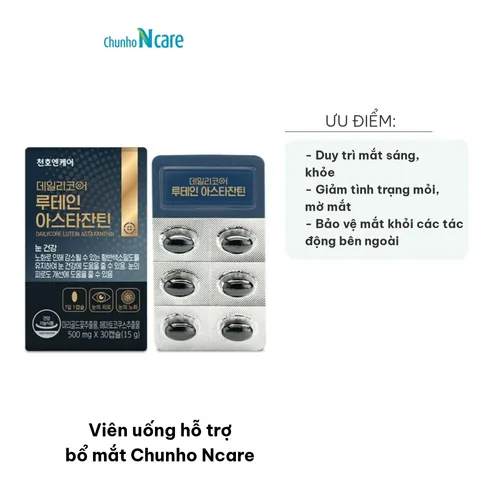 Viên Uống Hỗ Trợ Bổ Mắt Chunho Ncare - Giải Pháp Dinh Dưỡng Cho Mắt Sáng Khỏe, Hỗ Trợ Giảm Mỏi Mắt Khi Sử Dụng Thiết Bị Công Nghệ