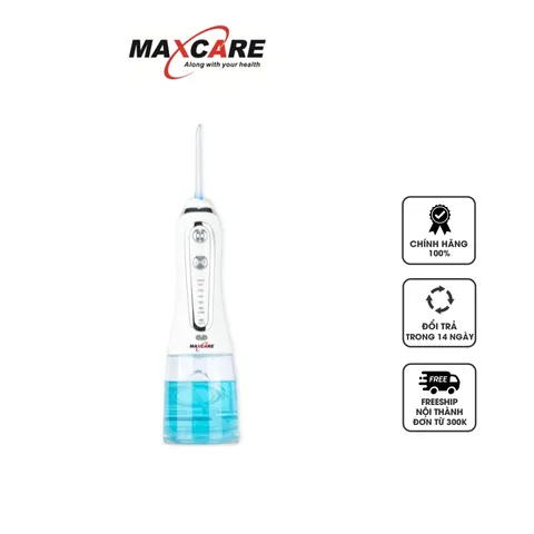 Máy tăm nước cầm tay Maxcare Max456SE 240ml - 5 chế độ, 5 đầu tăm cho răng nhạy cảm, tiện dụng cho vệ sinh răng miệng hàng ngày