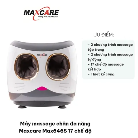 Máy massage chân đa năng Maxcare Max646S - 17 chế độ thư giãn và làm đẹp, thiết kế thông minh, giảm mệt mỏi tại nhà