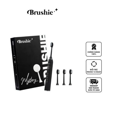Combo Bàn Chải Điện Brushie Ultra - 5 Chế Độ, 3 Đầu Bàn Chải Thay Thế - Làm Sạch Nhanh Chóng, Hỗ Trợ Răng Nhạy Cảm