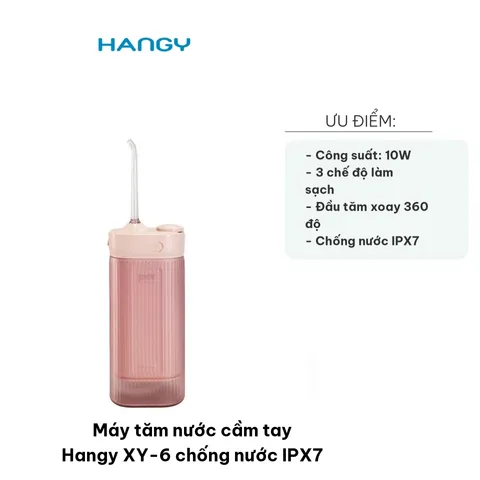 Máy Tăm Nước Cầm Tay HANGY XY-6 Chỉ Số IPX7 - Thiết Kế Tiện Dụng Cho Người Niềng Răng - Vệ Sinh Khuôn Miệng Sạch Sẽ, Thơm Tho
