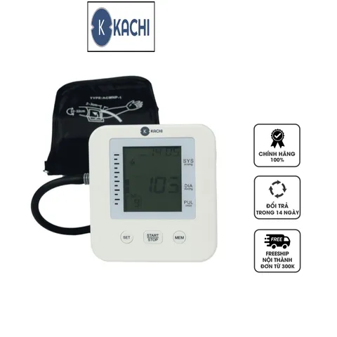 Máy Đo Huyết Áp Bắp Tay Tự Động Kachi MK293 - Thiết Kế Nhỏ Gọn, Dễ Sử Dụng, Lưu Trữ 99 Kết Quả, Màn Hình LCD Rõ Nét