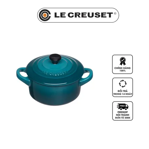 Nồi Gang Mini Le Creuset 10cm Màu Xanh Cổ Vịt - Phong Cách Hiện Đại Dùng Đựng Món Ăn Nhẹ và Tráng Miệng - Bền Chắc Chống Nhiệt