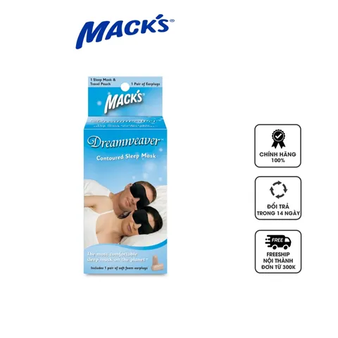 Bộ mặt nạ ngủ Dreamweaver Mack's - Bao gồm nút bịt tai và túi đựng, giảm tiếng ồn và ánh sáng hoàn hảo cho chuyến đi du lịch