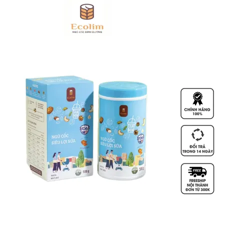 Ngũ Cốc Lợi Sữa Ecolim 500g Cho Mẹ Sau Sinh - Tăng Cường Dinh Dưỡng & Lượng Sữa Tự Nhiên, An Toàn & Hữu Cơ