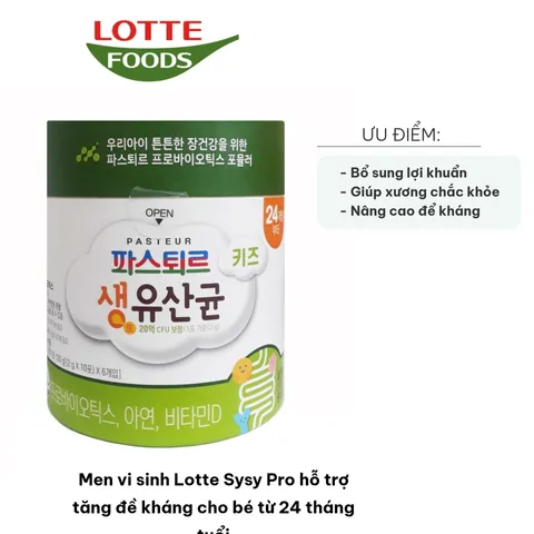 Men vi sinh Lotte Sysy Pro - Tăng cường đề kháng cho bé từ 24 tháng, hỗ trợ tiêu hóa, hộp 60 gói 2g, sản phẩm cho trẻ em và phụ nữ mang thai