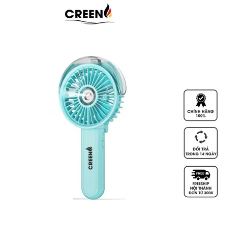 Quạt Cầm Tay Mini Creen CR-S5 Tích Hợp Phun Sương - Quạt Tản Nhiệt Thông Minh, Thiết Kế Gọn Nhẹ Dành Cho Ngày Nóng Khô