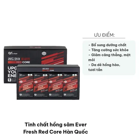 Tinh Chất Hồng Sâm Ever Fresh Red Core Hàn Quốc - Bổ Sung Dưỡng Chất, Tăng Cường Sức Khỏe, Giảm Căng Thẳng, Hộp 60 Gói