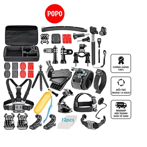 Bộ Phụ Kiện Gopro, Sjcam POPO 50 Món - Hỗ Trợ Action Camera Chất Lượng Cao, Đồ Thể Thao Du Lịch Tối Ưu