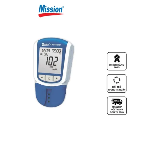 Máy Đo CHOL/TRIG/HDL 3 in 1 Mission - Thiết Bị Đo Đường Huyết Nhanh Chóng, Chính Xác, Dễ Dàng Mang Theo