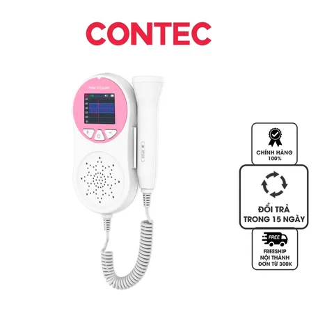 Máy Đo Nhịp Tim Thai Nhi Contec 10A 3.0 MHz - Thiết Bị Theo Dõi Sức Khỏe Mẹ Bầu, Ghi Nhận Nhịp Tim Tại Nhà